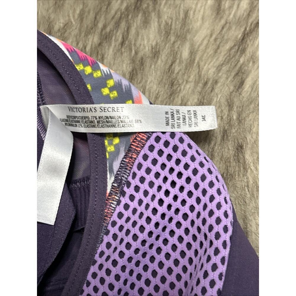 Victoria's Secret VSX Sport front-zip underwire racerback sports bra 34c workout - Picture 9 of 9